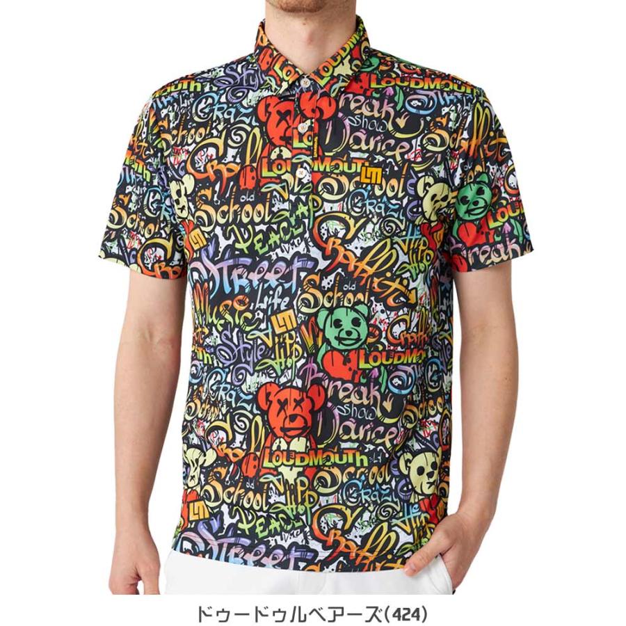 LOUDMOUTH ラウドマウス ゴルフ プレミアムカノコ 総柄 半袖 LOUDMOUTH ラウドマウス ゴルフ プレミアムカノコ 総柄 半袖