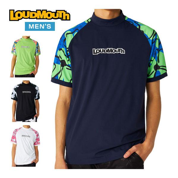 ホ*ー様 新品未使用【ラウドマウス　ゴルフ】メンズ　半袖　モックネックウェア X LOUDMOUTH（ラウドマウスゴルフ） ラウドマウス ゴルフ 異素材切替