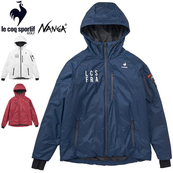 ルコックスポルティフ ゴルフ メンズ ウェア NANGA コラボ オーロラテックス フルジップ ダウンジャケット QGMUJK08 2022年秋冬モデル M-LL ゴルフ HEAT NAVI はっ水 防風 ポリエステル ダウン