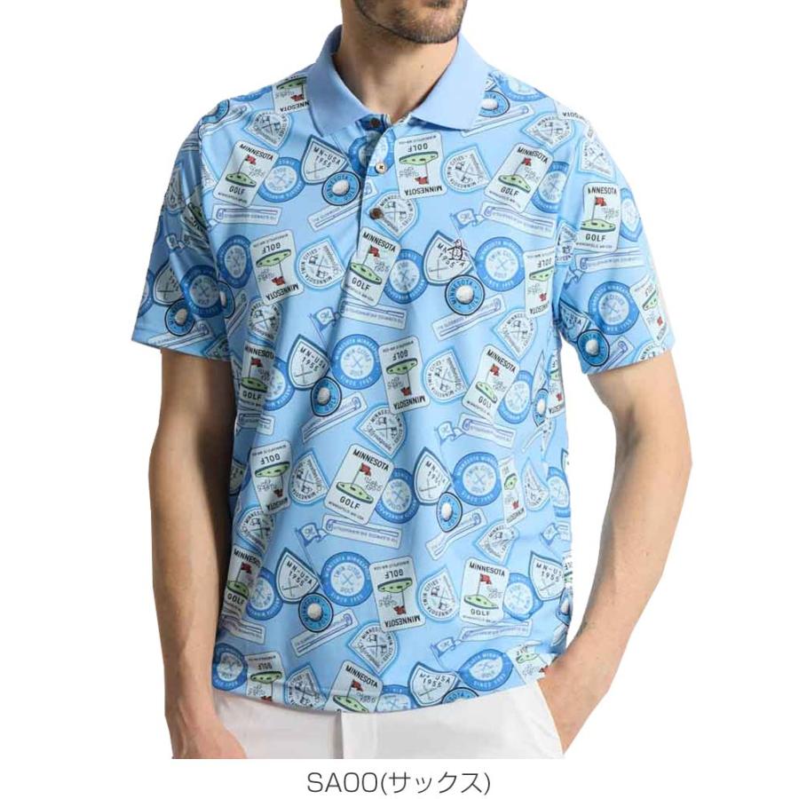 Munsingwear マンシングウェア 半袖フード付きトップス ゴルフウェア Munsingwear（マンシングウェア） サンスクリーン NIR ワッペン総柄