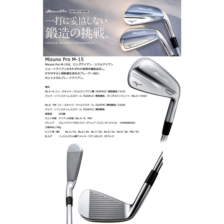 MIZUNO 10％OFFクーポン対象 ミズノ Mizuno Pro M-15 アイアン