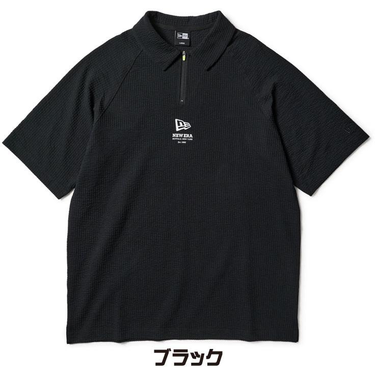 NEW ERA（ニューエラ） ゴルフ シアサッカー ハーフジップ 半袖