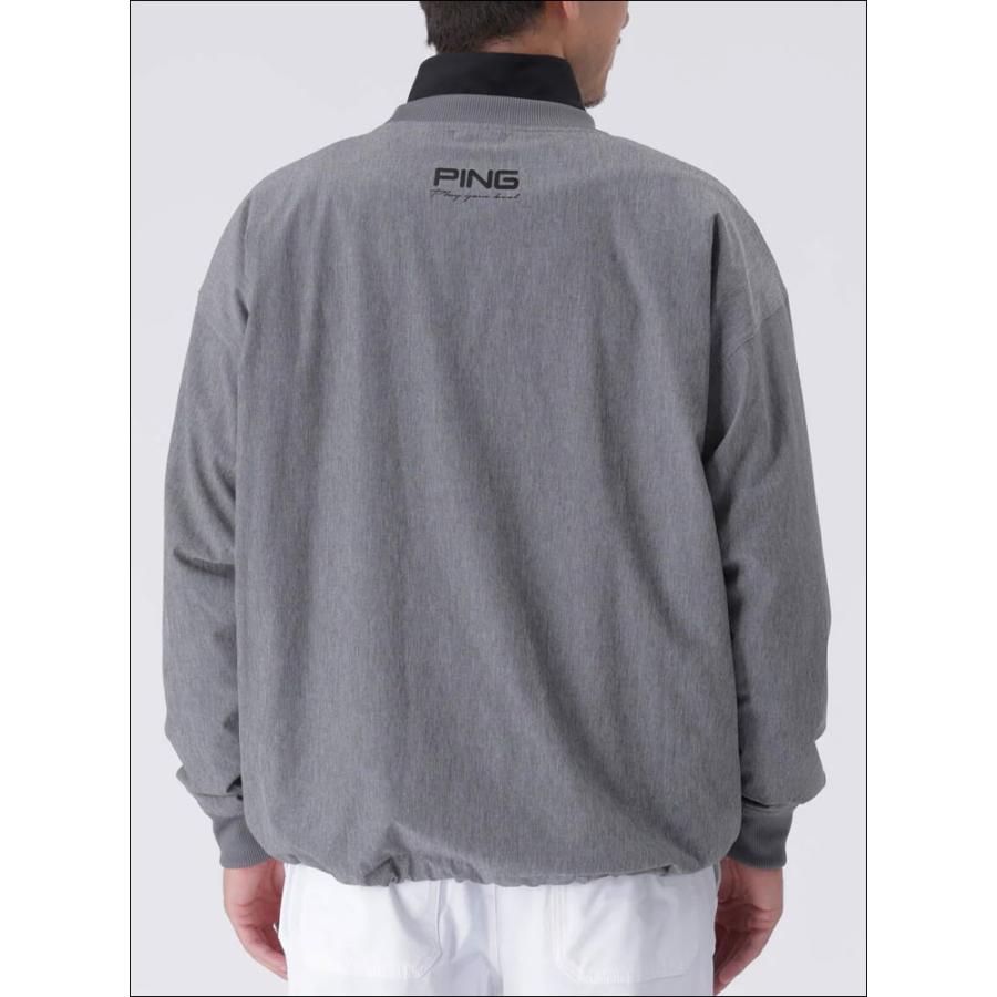 PING ゴルフジャケット メンズ L グレー ストレッチ フルジップ 秋冬 PING（ピン） パフォーマンスアパレル 全方向ストレッチ ダブル