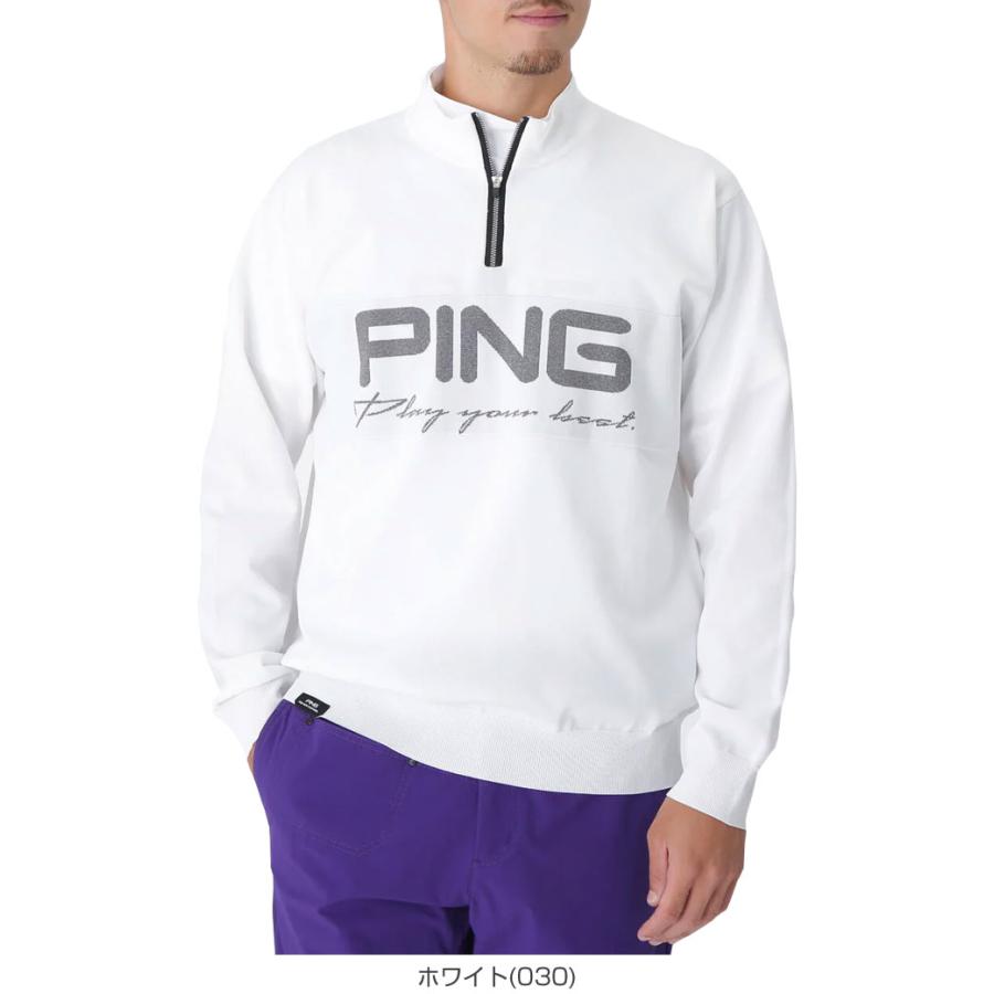 ピン パフォーマンスアパレル ハーフジップ ハイネック ジャガードニット セーター ゴルフウェア メンズ 2025年秋冬モデル S-3L 621-5275900 PING（ピン） パフォーマンスアパレル ハーフジップ ハイネック