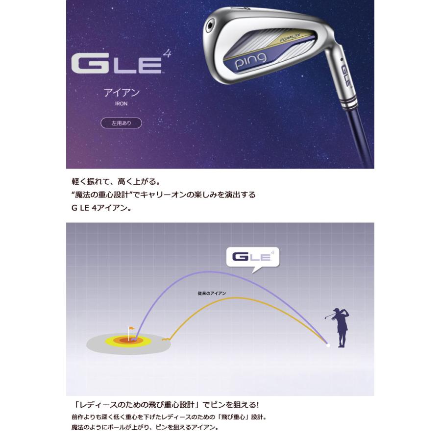 ピンG le 5u シャフト変更 レディース PING（ピン） 25％OFFクーポン対象 G Le4 レディース アイアン 単品
