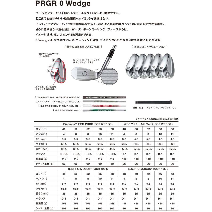 即納最大半額 プロギア 2020 0 ウエッジ Diamana for PRGR シャフト