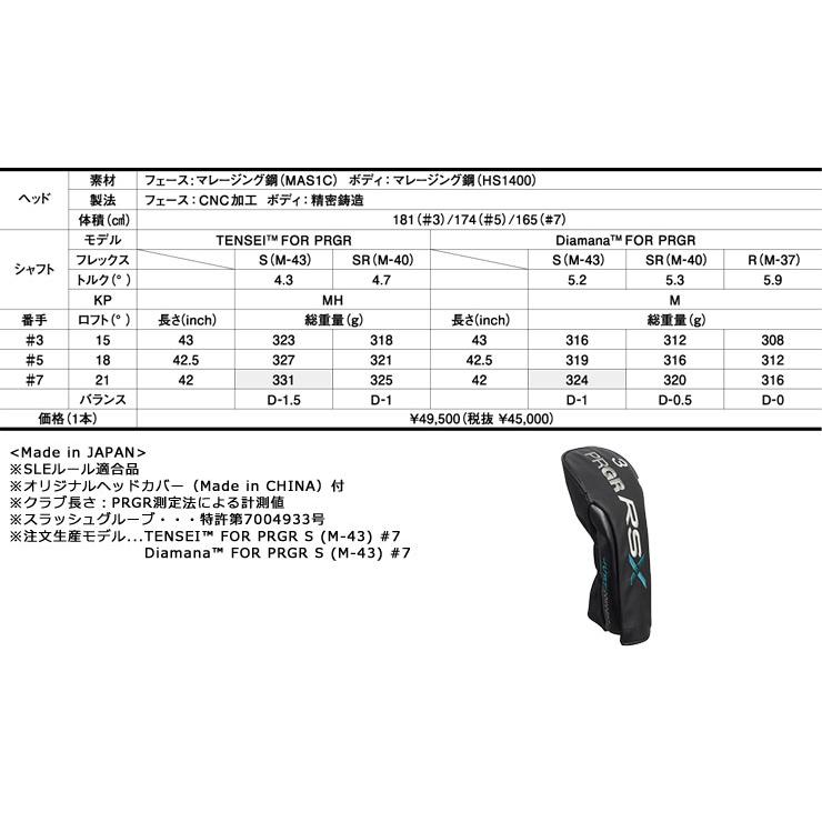 PRGR（プロギア） 特注カスタムクラブ RS フェアウェイウッド 三菱