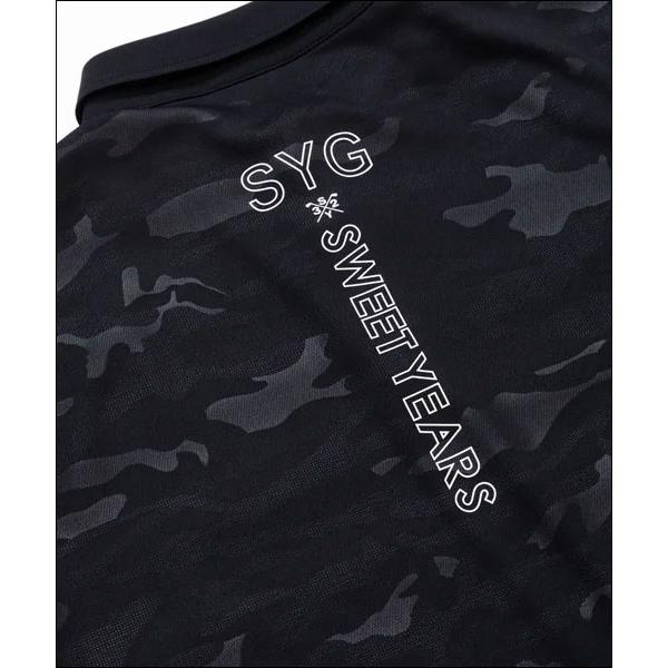 SY32 by SWEET YEARS メンズ ゴルフウェア カモエンボス ボタンダウン 半袖 ポロシャツ SYG-24S25 2024年春夏モデル M-XL｜golfranger｜11