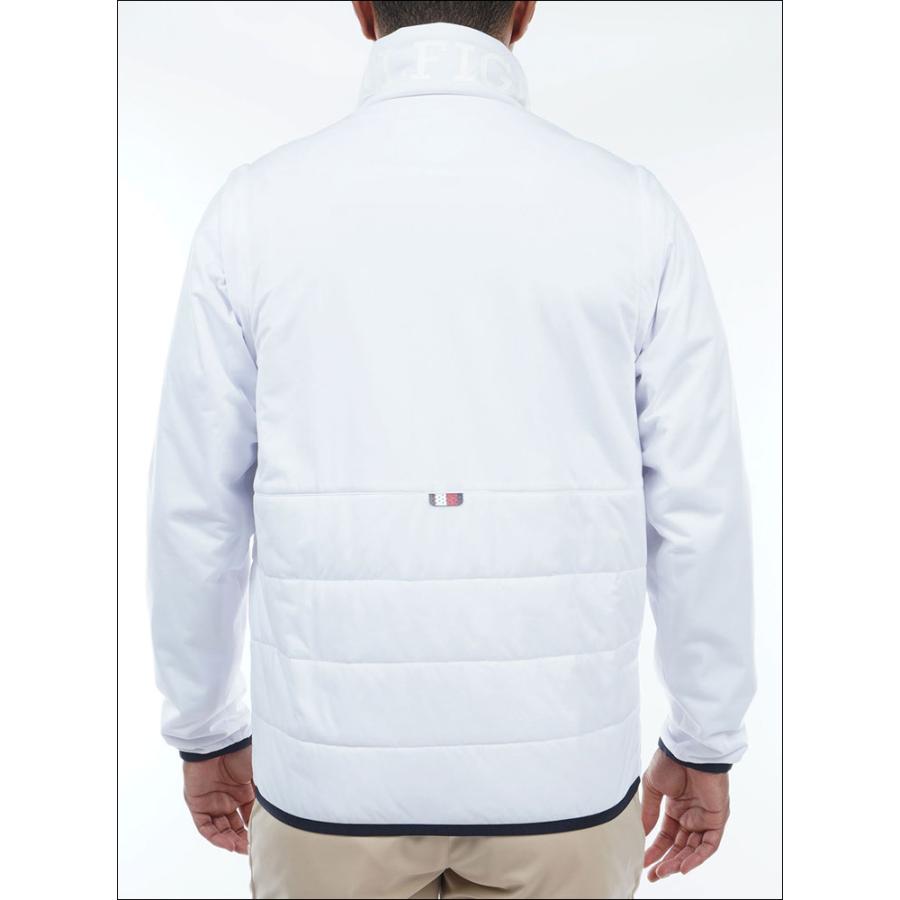 トミーヒルフィガー ゴルフ ウェア メンズ 2WAY キルティング フルジップ パデッド 中綿ブルゾン THMA388 2023年秋冬モデル M-LL ゴルフ 裏側アクリルコーティング