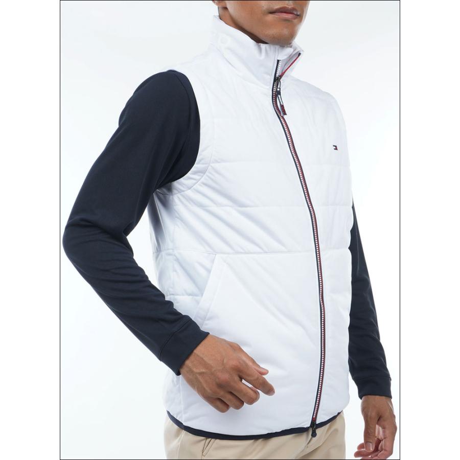 トミーヒルフィガー ゴルフ ウェア メンズ 2WAY キルティング フルジップ パデッド 中綿ブルゾン THMA388 2023年秋冬モデル M-LL ゴルフ 裏側アクリルコーティング