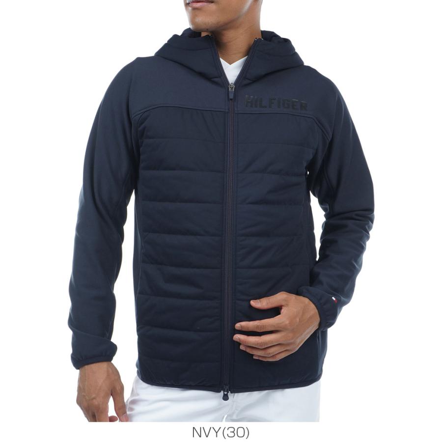 トミーヒルフィガー ゴルフ ウェア メンズ ヨークスリーブ ハイブリッド フルジップ パデッド 中綿ブルゾン THMA389 2023年秋冬モデル M-LL ゴルフ 裏側アクリルコーティング