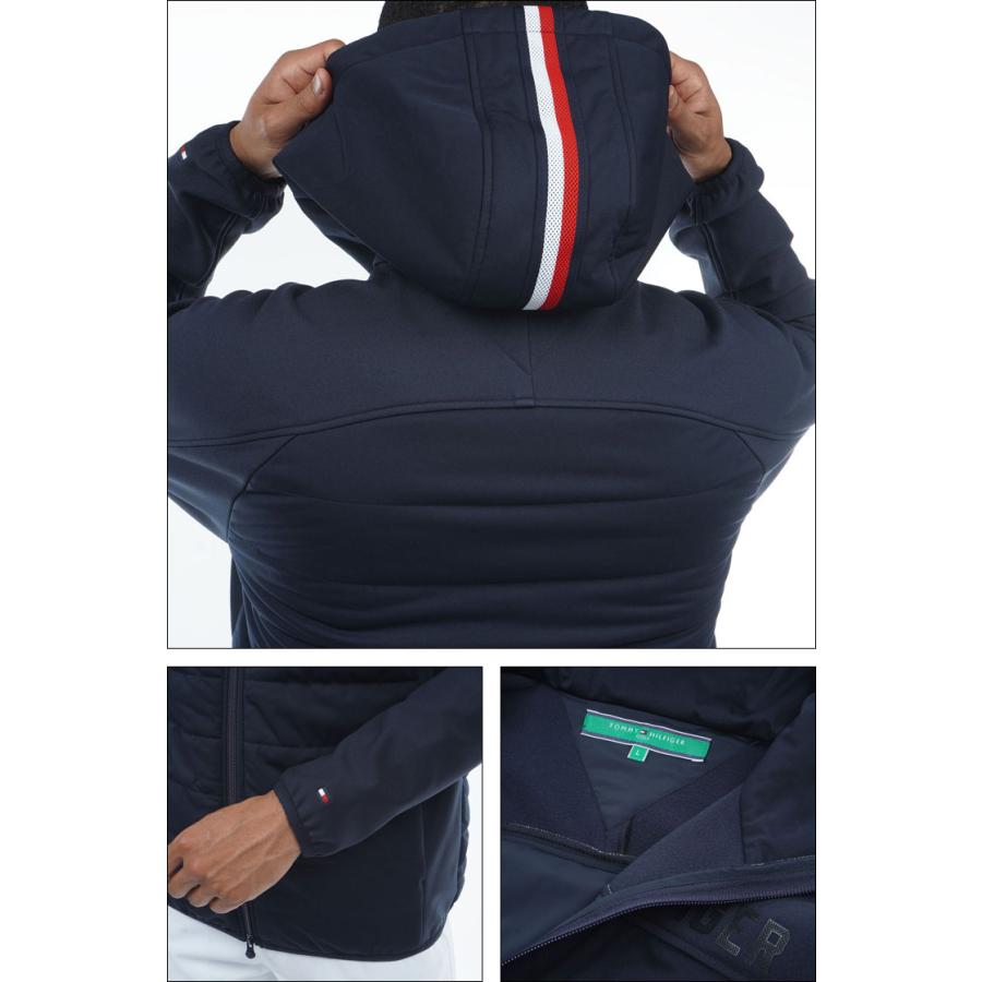 トミーヒルフィガー ゴルフ ウェア メンズ ヨークスリーブ ハイブリッド フルジップ パデッド 中綿ブルゾン THMA389 2023年秋冬モデル M-LL ゴルフ 裏側アクリルコーティング