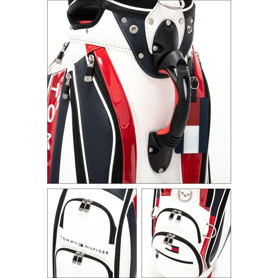 TOMMY HILFIGER キャディバッグ 白 黒 赤