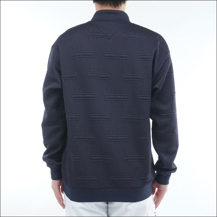 モックネックスウェット【L寸】ネイビー　トミーヒルフィガー thma575 トミーヒルフィガー]メンズ ジャガードキルト モックネックスウェット