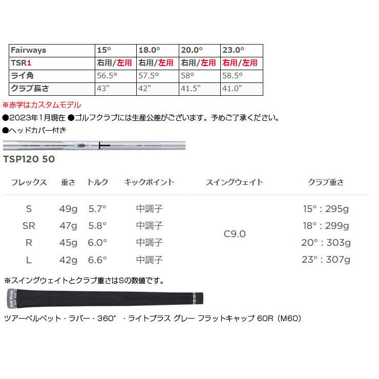 特注カスタムクラブ タイトリスト TSR1 フェアウェイメタル TSP110 50 シャフト｜golfranger｜04