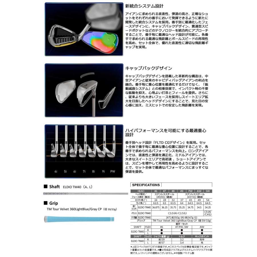 特注カスタムクラブ テーラーメイド Qi ウィメンズ アイアン ELDIO TM40 シャフト 4本セット[＃7-P]｜golfranger｜04