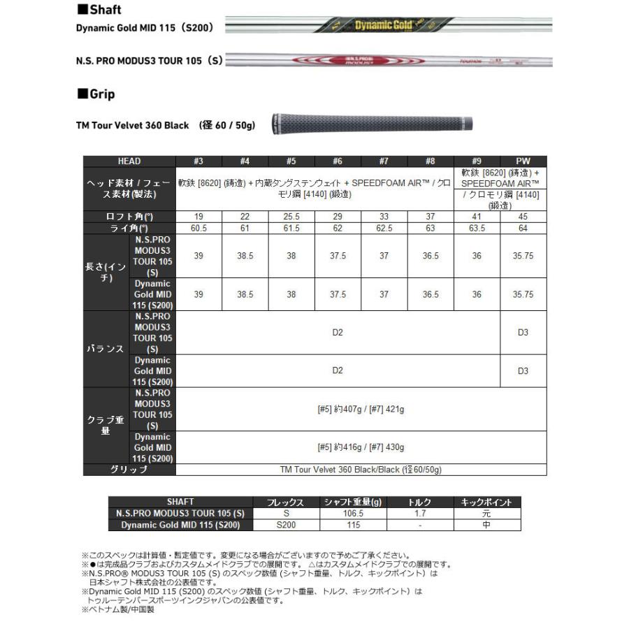 10％OFFクーポン対象 テーラーメイド 2024 P770 アイアン ダイナミックゴールド MID115 シャフト 単品[＃4、＃5]の画像