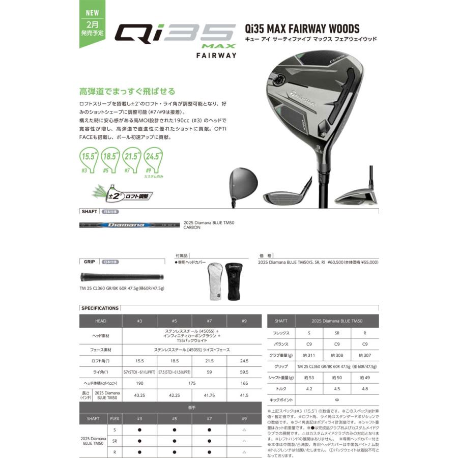 TaylorMade（テーラーメイド） Qi35 MAX フェアウェイウッド 三菱 