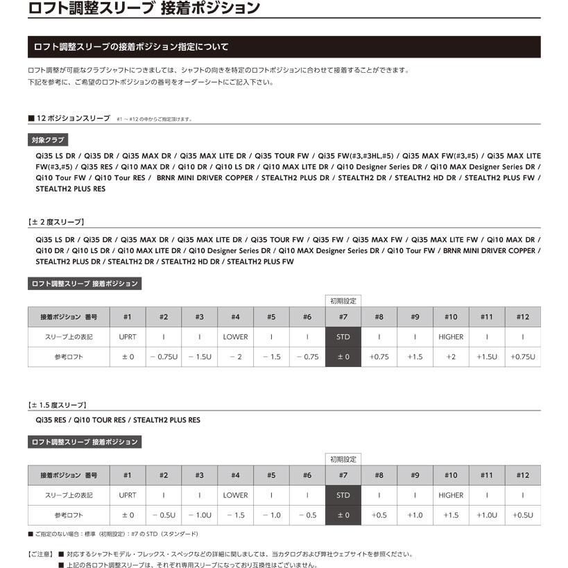 TaylorMade（テーラーメイド） 特注カスタム ドライバー用 FCTスリーブ