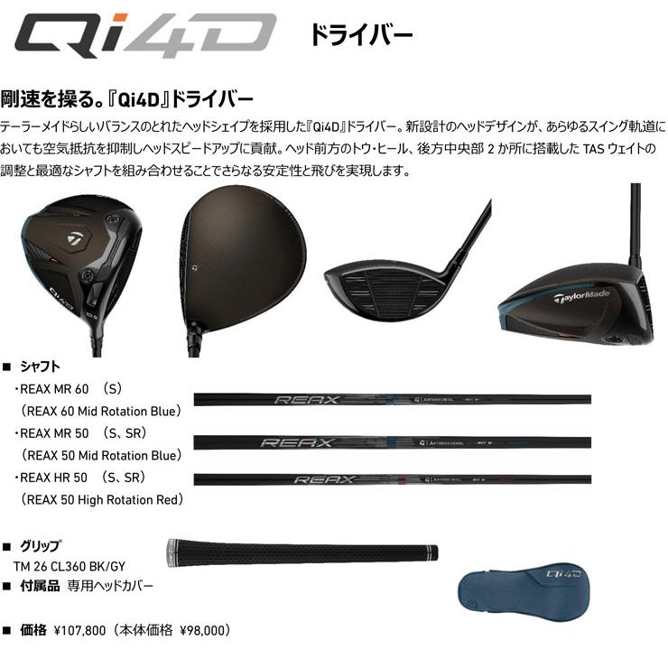TaylorMade（テーラーメイド） Qi4D ドライバー REAX HR50 シャフト