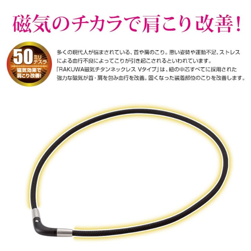 Phiten ファイテン RAKUWA 磁気チタンネックレス Vタイプ (管理