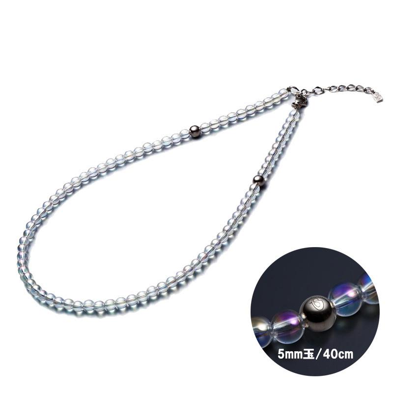 Phiten ファイテン チタン水晶ネックレス (5mm玉) 40cm クリスタル  