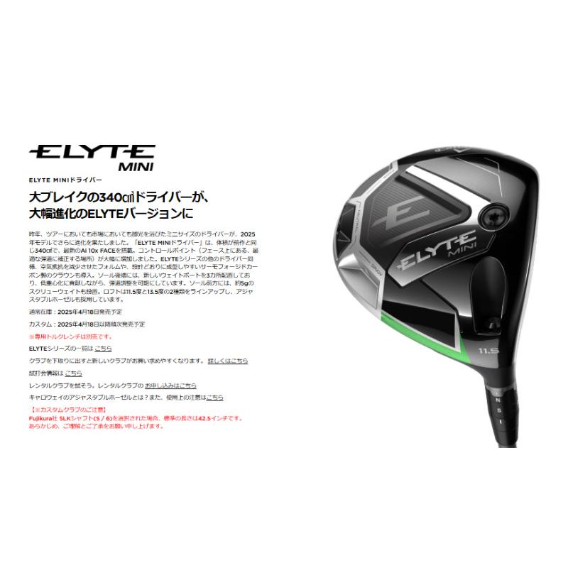 Callaway 【即納】2025 キャロウェイ ELYTE エリート ミニ Callaway 【即納】2025 キャロウェイ ELYTE エリート ミニ