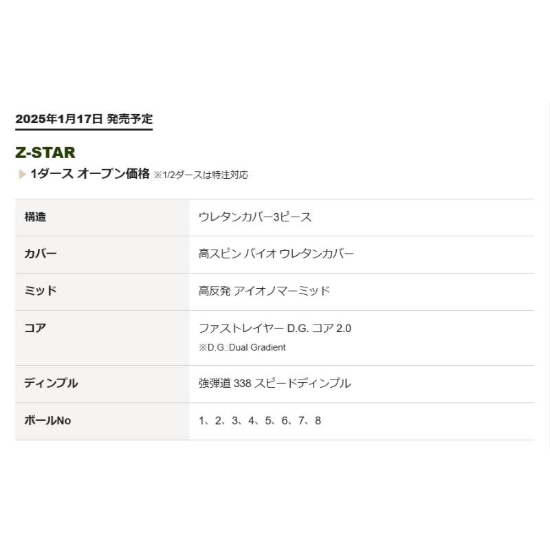 Z-STAR 【即納】2025 ダンロップ スリクソン 9 ゴルフボール 1 Z-STAR 【即納】2025 ダンロップ スリクソン 9 ゴルフボール 1