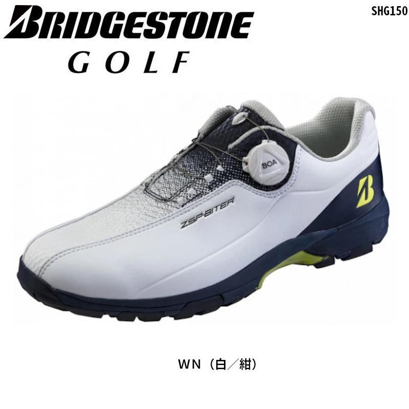 ブリヂストンゴルフ ゼロ スパイク バイター ライト Shg150 Wn 白 紺 スパイクレス ゴルフシューズ Boa チープ