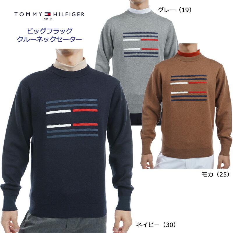 トミーヒルフィガー ゴルフ メンズ ビッグフラッグ クルーネック セーター （THMA459） 2024秋冬 長袖 ニット