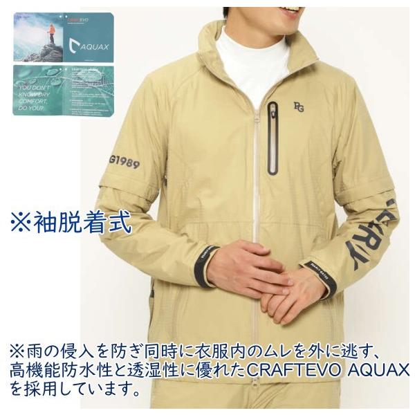 【PREMIUM SALE】PEARLY GATES パーリーゲイツ エコユース ナイロンストレッチ 防水透湿 CRAFTEVO メンズ レインウェア  上下セット 053-2988301/2989301/22B