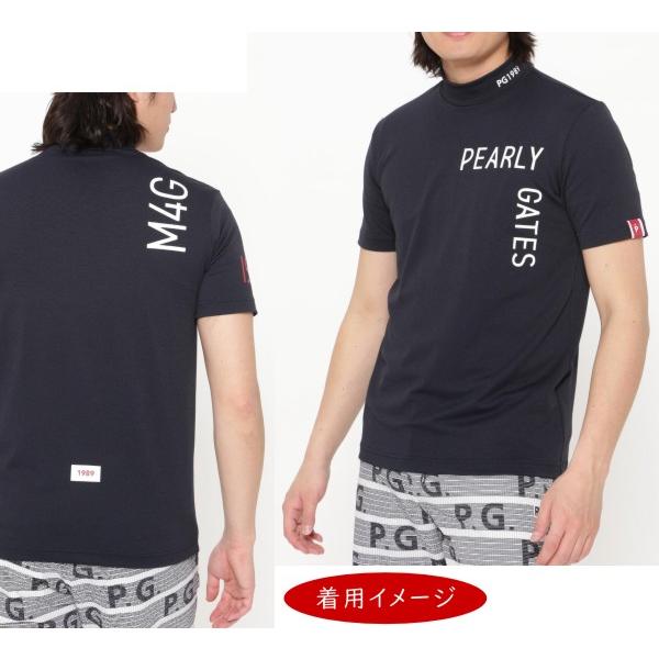 【NEW】PEARLY GATES パーリーゲイツ クロッシングPGロゴ メンズベアカノコ 半袖モックシャツ =MADE IN JAPAN= 053-4167401/24B｜golfwaveonline2｜03