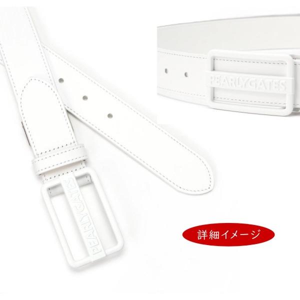 美品 パーリーゲイツ ベルト ロゴ レザー ホワイト ゴルフ メンズ PEARLY GATES（パーリーゲイツ） 【美品】パーリーゲイツ ベルト 白