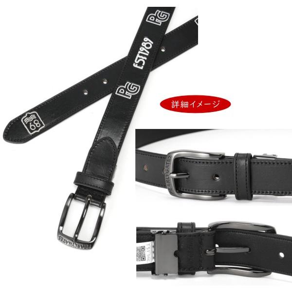 PEARLY GATES 黒 ベルト PGロゴ入り パーリーゲイツ PGロゴ ブラックレザーベルト PEARLY GATES ロゴ