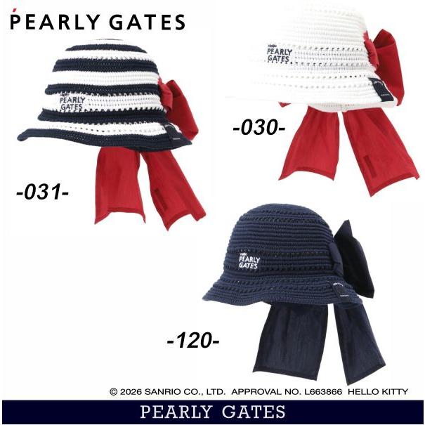 PEARLY GATES 花柄バイザー リボン付き PEARLY GATES（パーリーゲイツ） 【Hello Kitty×PEARLY GATES】 リボン