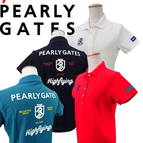 Premium Sale Pearly Gates パーリーゲイツ バックプリント レディースウエア サッカー生地 スポーツ レディス 055 21b ゴルフ 055 Japan 半袖ポロシャツ Made パーリーゲイツbyゴルフウエーブ 人気 アイテム