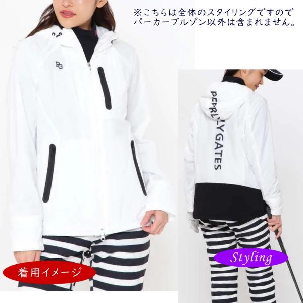 【PREMIUM SALE】PEARLY GATES パーリーゲイツ 2WAYストレッチタフタ 軽量保温 レディス フルジップフーディブルゾン 055-2220102/22D 