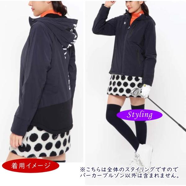 【PREMIUM SALE】PEARLY GATES パーリーゲイツ 2WAYストレッチタフタ 軽量保温 レディス フルジップフーディブルゾン 055-2220102/22D 