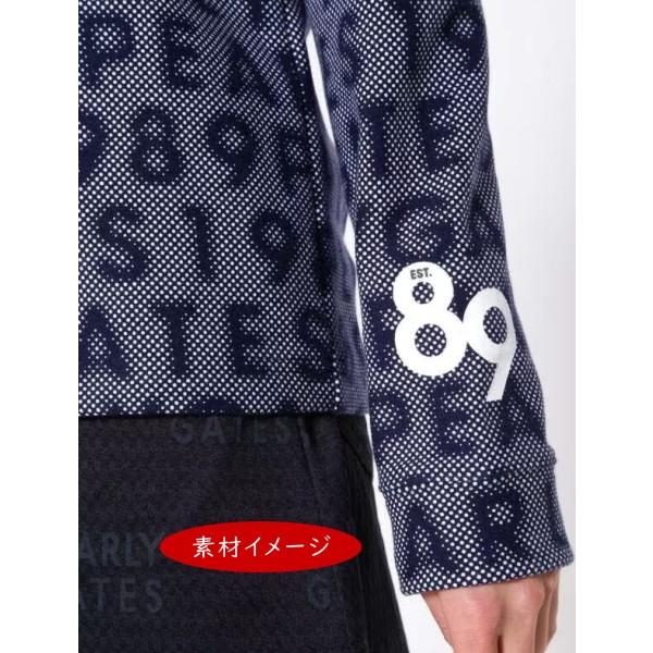 【NEW】PEARLY GATES パーリーゲイツ P/G ストレッチガーゼ裏起毛 ドット&ロゴ レディス 長袖モックシャツ =JAPAN MADE= 055-3166118/23A 