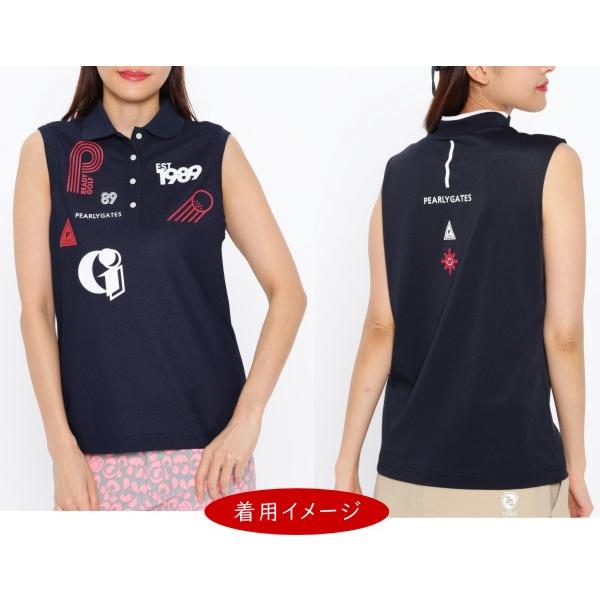 PEARLY GATES パーリーゲイツ ノースリーブポロシャツ パッグロゴ バックプリント UV半袖ポロシャツ ＜TOKE NICOシリーズ