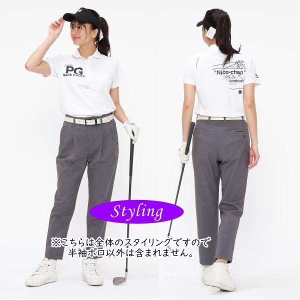【PREMIUM OUTLET 50%OFF】パーリーゲイツ 吸水速乾/UVカット モノトーンPG MFYシャークツイル レディス半袖ポロシャツ ＜Relaxシリーズ＞055-4260620/24Bの画像