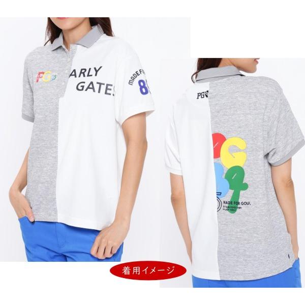 【PREMIUM OUTLET 50%OFF】PEARLY GATES パーリーゲイツ DRY MIX × ポップコーン\"Relax\" レディス35th半袖ポロシャツ 055-4260808/24Cの画像