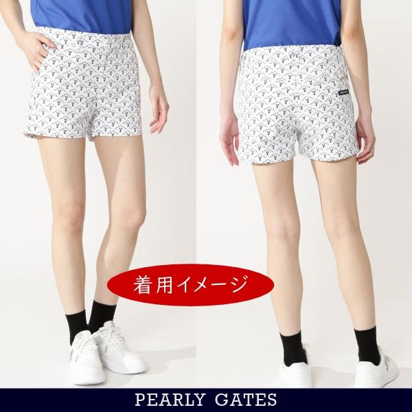【NEW】PEARLY GATES パーリーゲイツ EXストレッチ \"vision\"" ロゴアーガイル柄 ストレッチヘリンボーンレディスショートパンツ 055-6132405/26A【正規品】"_3