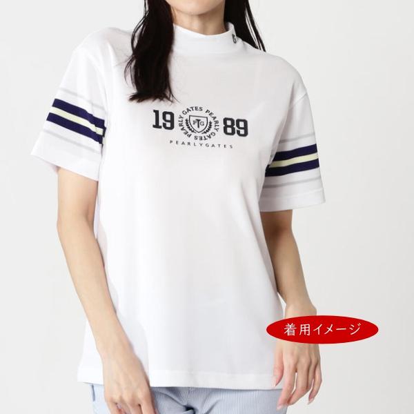新品正規品【PG/4】パーリーゲイツ 半袖モックネックシャツパネルボーダー切替 新品正規品【PG/4】パーリーゲイツ 半袖モックネックシャツパネル