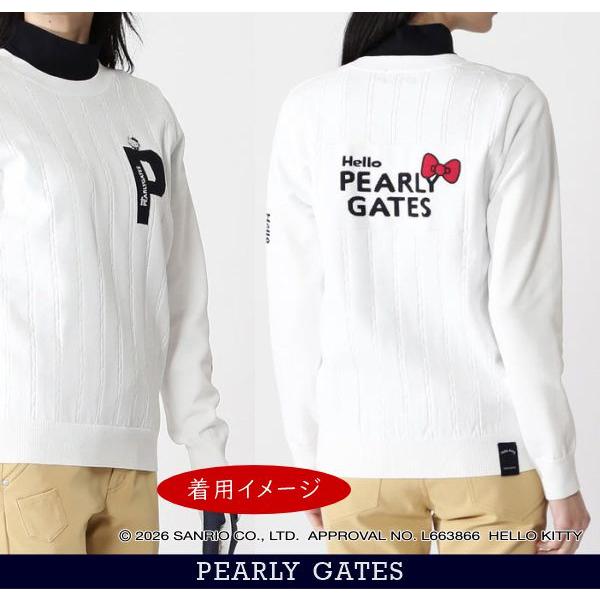 【Hello Kitty×PEARLY GATES】 クルーネックニットプルオーバー＜レディス＞ 055-6170309/26A【正規品】の画像