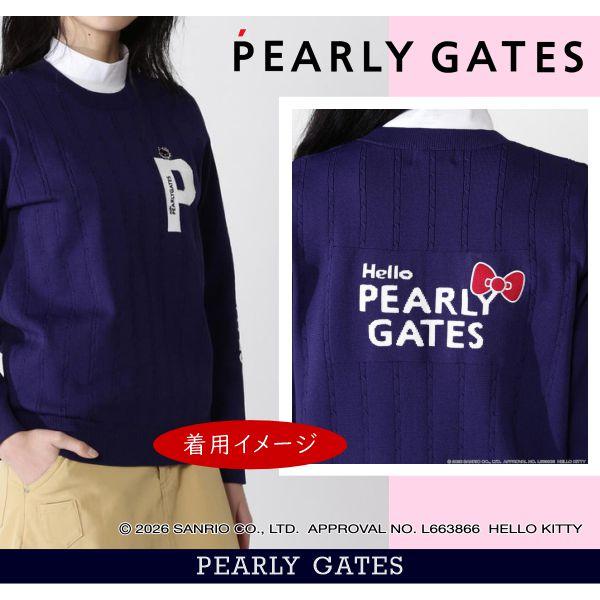 【Hello Kitty×PEARLY GATES】 クルーネックニットプルオーバー＜レディス＞ 055-6170309/26A【正規品】の画像