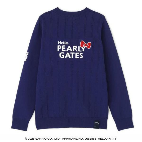 【Hello Kitty×PEARLY GATES】 クルーネックニットプルオーバー＜レディス＞ 055-6170309/26A【正規品】の画像