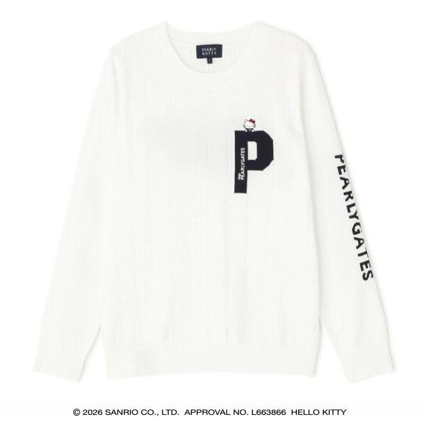 【Hello Kitty×PEARLY GATES】 クルーネックニットプルオーバー＜レディス＞ 055-6170309/26A【正規品】の画像