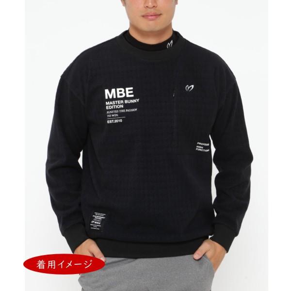 【NEW】マスターバニーbyパーリーゲイツ MASTER BUNNY EDITION ダブルマーク メンズ 千鳥ベアジャガードクルーネック プルオーバー/トレーナー 758-3262003/23C 