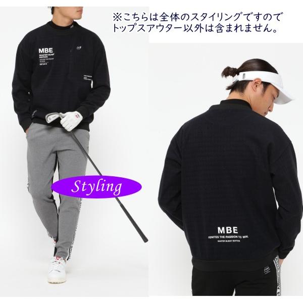 【NEW】マスターバニーbyパーリーゲイツ MASTER BUNNY EDITION ダブルマーク メンズ 千鳥ベアジャガードクルーネック プルオーバー/トレーナー 758-3262003/23C 